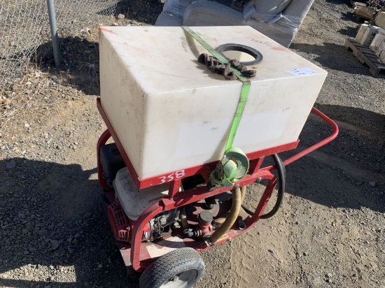 Cart Mounted Pressure Washer w/Plastic Tank.