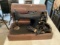 Vintage Singer Sewing Machine in a Bentwood Case with key