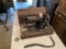 Vintage Singer Sewing Machine in a Bentwood Case with key, w/ oil can