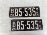 Minnesota 1926 License Plates