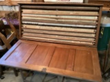 School House Maps in Wooden Oak Case