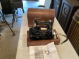 Vintage Singer Sewing Machine in a Bentwood Case