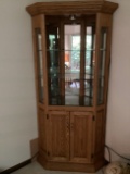 Oak Corner Display Cabinet