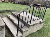 3-Step Cement Stairs 6' wide w/ railings