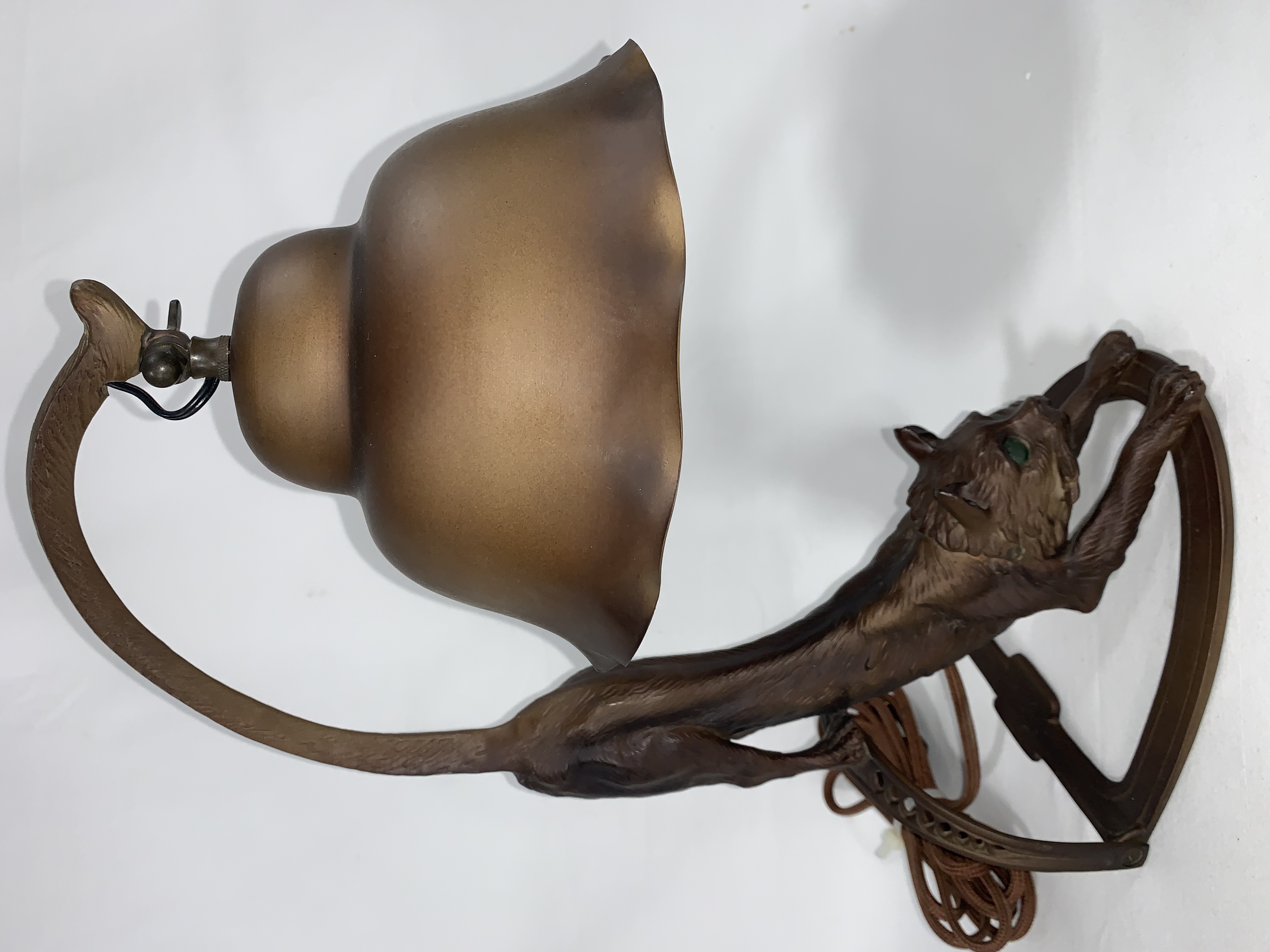 Austrian Bronze Accent Cat Lamp Glowing Eyes | Proxibid