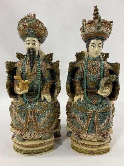 Imperial Chinese Emperor and Empress Sculptures