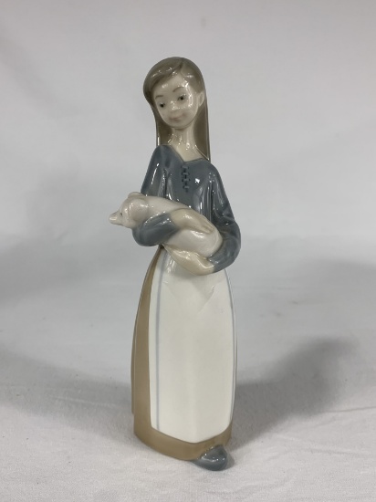 LLadro Girl with Pig Figurine