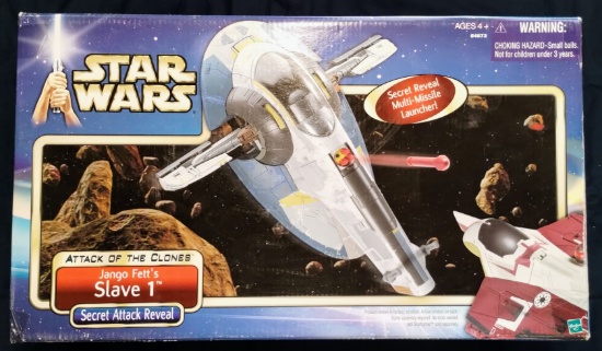 Star Wars Attack of the Clones Jango Fett's Slave 1 Vehicle, Original Box Hasbro