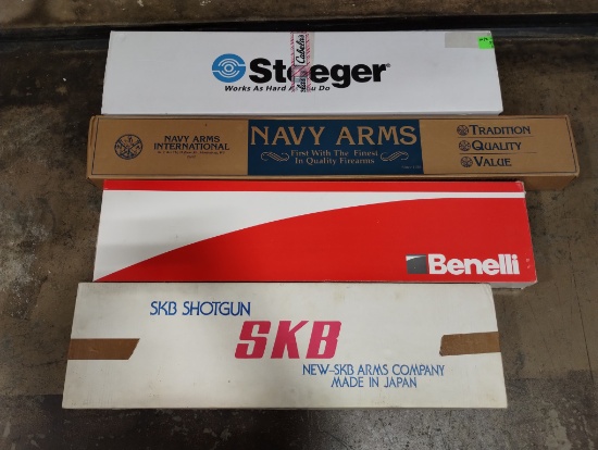 Lot Rifle Shotgun Boxes Enfield 2A Benelli 20 GA Montefeltro SKB 1900