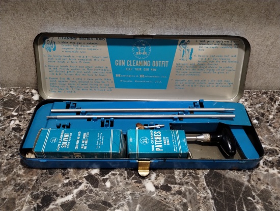 Harrington & Richardson Vintage NOS Gun Cleaning Kit (.22 Cal) with Steel Case