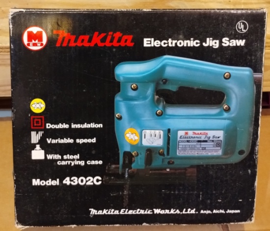 Makita Electronic Corded Jig Saw + Original Box + Steel Case Model 4302C