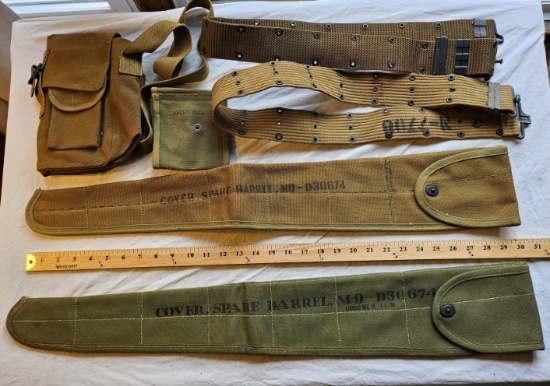 US Army Canvas Pouch Belts Barrel Covers M9