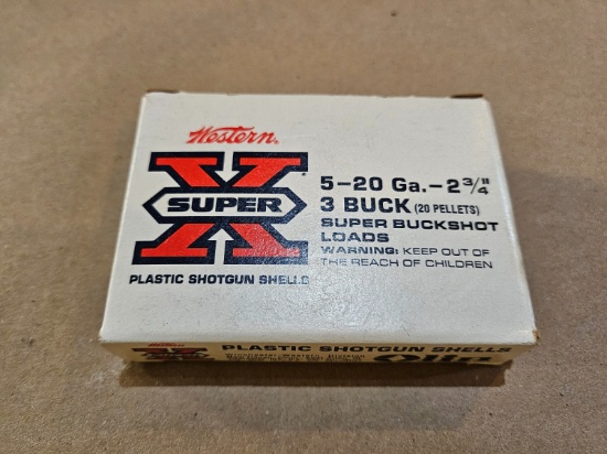 Winchester Western Super X Plastic Shotgun Shells 20 Ga. 2 3/4" 3 Buck (20 Pellets)