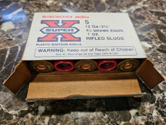 Winchester Western Super X Plastic Shotgun Shells 12 Ga. 2 3/4" Rifled Slugs