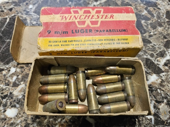 Winchester 9 mm Luger Parabellum Cartridges 115 Grain Full Patch