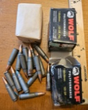 Lot of (2) Wolf Ammo 7.62x39mm 123 Gr. FMJ Steel Case (One Package Rust Damage)