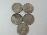 Five Morgan Dollars