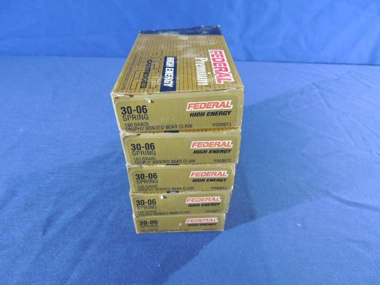 Five Boxes of Federal Premium 30-06 Springfield Ammo