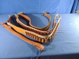 Three Leather Ammo Belts and Sling