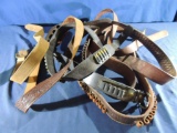 Eight Leather Belts for Pistol and Shotgun Ammo