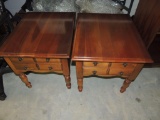 Pair of Cherry Finish End Tables