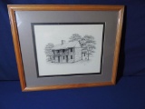Elva Davis signed print of an Old Farmhouse