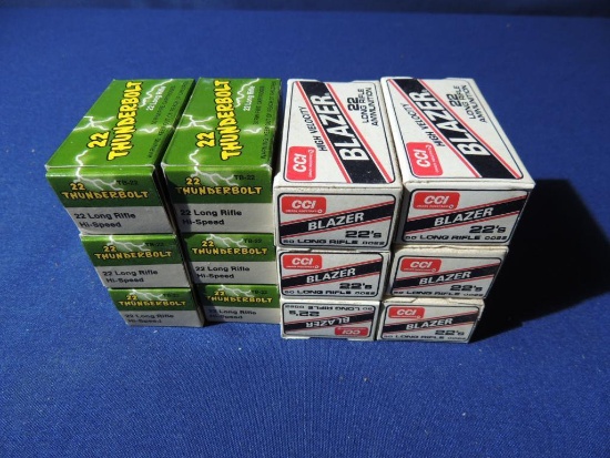 Twelve Boxes of 22 LR Ammo