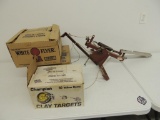 Clay Pigeon Thrower and Three Boxes of Clays