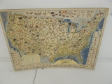 Vintage Marlin Firearms Sportsmans Map of the US