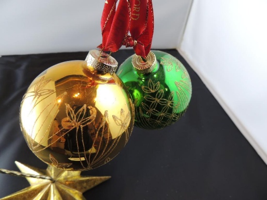 Two Waterford Hand Blown Christmas Balls