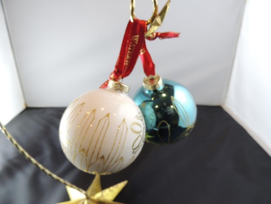 Two Waterford Hand Blown Christmas Balls