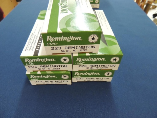 Five Boxes of Remington 223 Rem