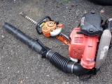 Backpack Blower and Hedge Trimmer