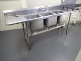 Commercial Three Bay Sink