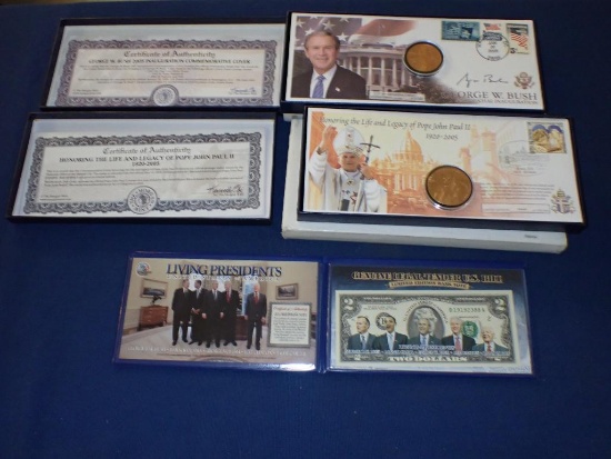 Presidential and Pope Commemorative Money