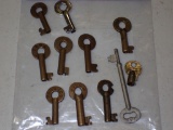 Eleven Vintage Railroad Keys