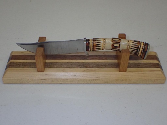 Custom Clayton Spears Bone Handle Hunting Knife