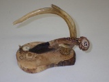 Custom Flint Knapped Antler Handle Knife