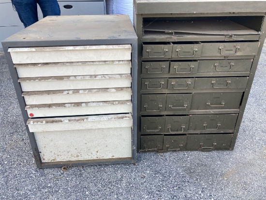 2 metal Parts Bin Cabinets