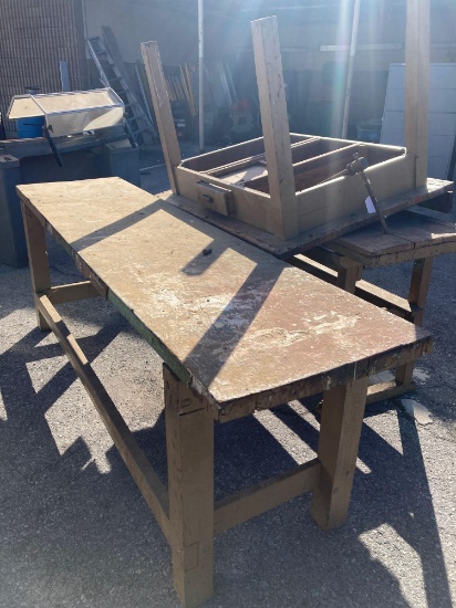 3 Wooden Shop Tables