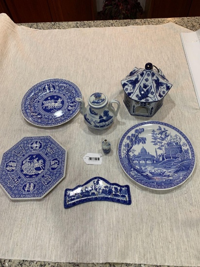 Spode and other Blue and White dishes