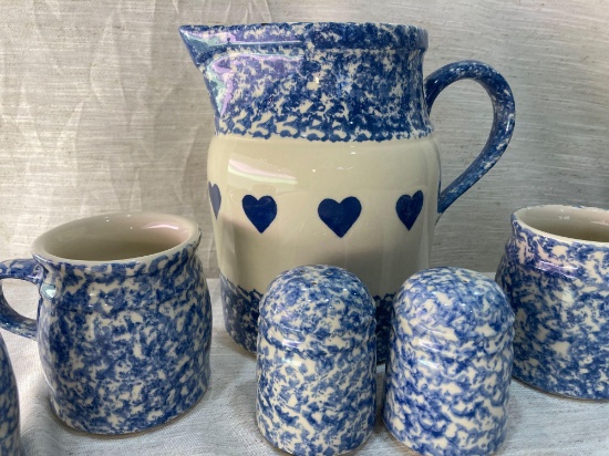 Blue Spongeware Lot