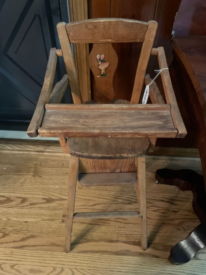 Wooden Antique High Chair