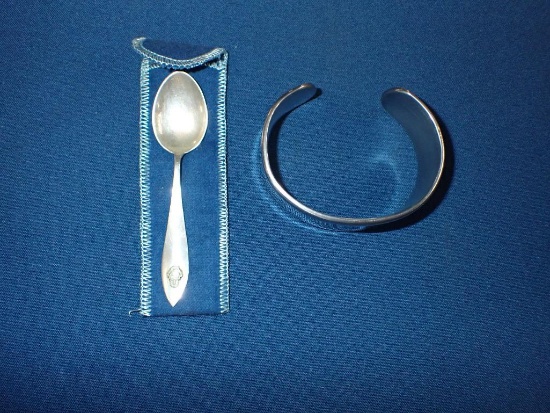 Silver Spoon and Bracelet