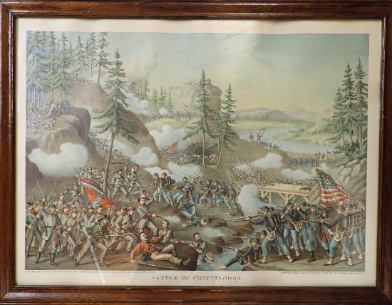 Kurz & Allison 1888 Lithograph, Battle of Chattanooga