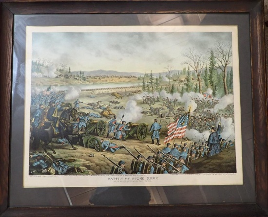 Kurz & Allison 1891Lithograph, Battle of Stone River