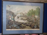 Kurz & Allison Lithograph 1891 Battle of Corinth