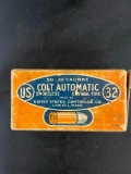 Partial box of US .32 Caliber Colt Automatic Cartridges