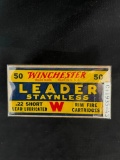 Full box of Winchester Leader .22 Short Cartridges