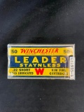 Full box of Winchester Leader .22 Short Cartridges